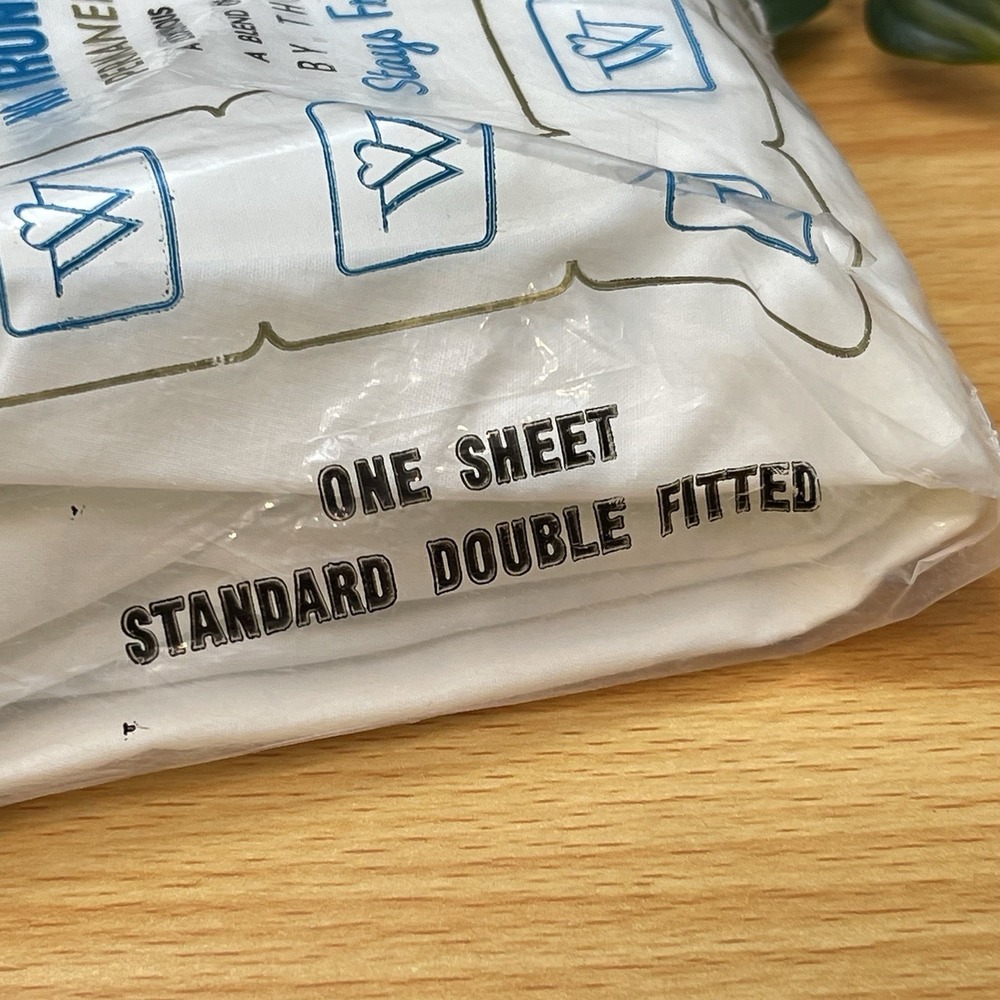 Vintage Wamsutta Ultracale White Double Fitted Sheet 54x75 50/50 Cotton Poly NOS - Picture 5 of 7